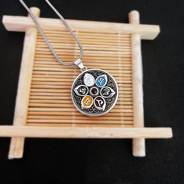 Buddha Stones Tibetan Om Mani Padme Hum Purity Necklace Pendant - image 4