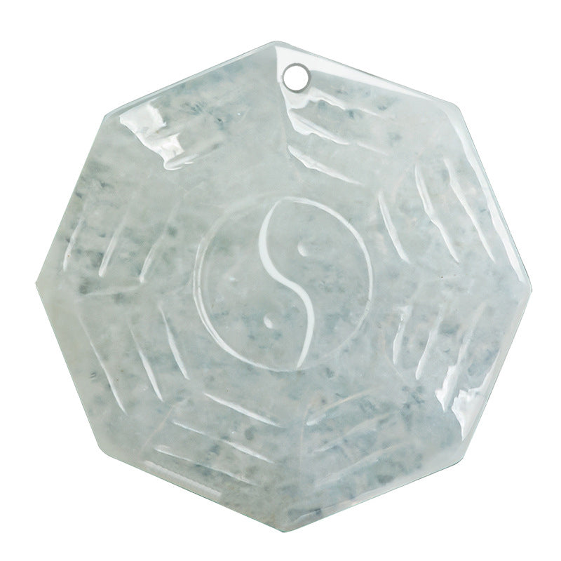Buddha Stones Natural Jade Bagua Yin Yang Luck Necklace Pendant - image 8