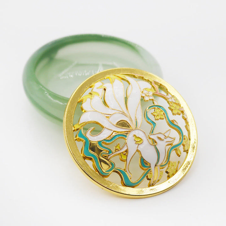 Buddha Stones Nine Tailed Fox Liuli Crystal Healing Meditation Incense Burner - image 12