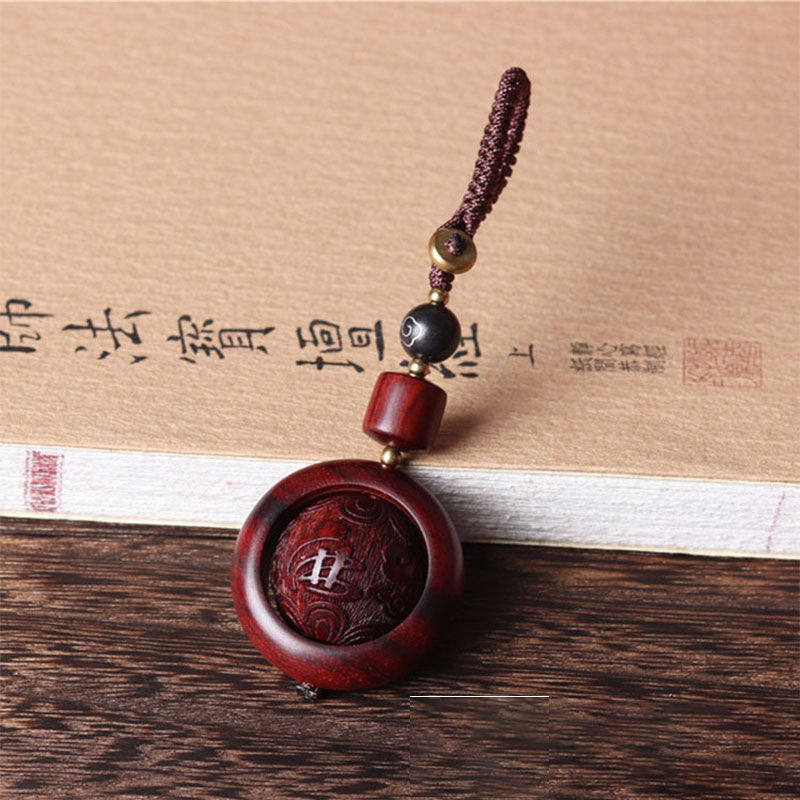Buddha Stones Tibetan Small Leaf Red Sandalwood Ebony Luck Protection Rotation Decoration - Buddha - image 13