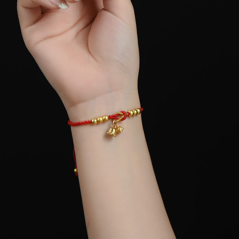 Buddha Stones Handcrafted Lily Of The Valley Flower Charm Design Luck Protection Braided Bracelet - image 5