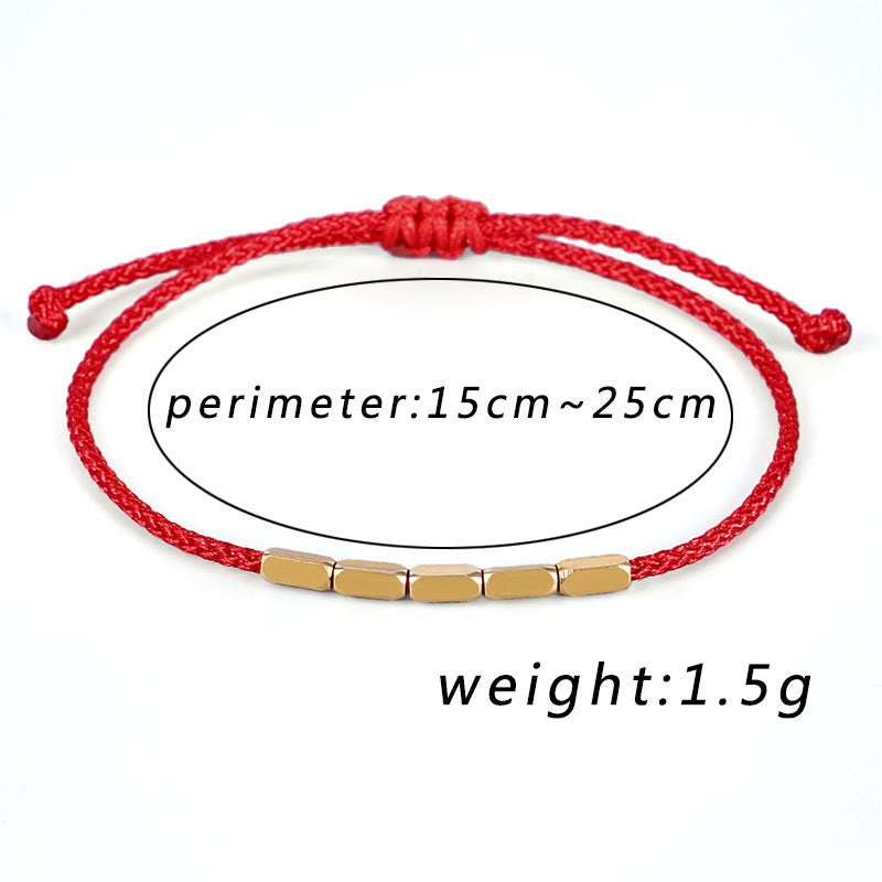 Buddha Stones Handcrafted Copper Bead Protection Braided String Bracelet - image 4