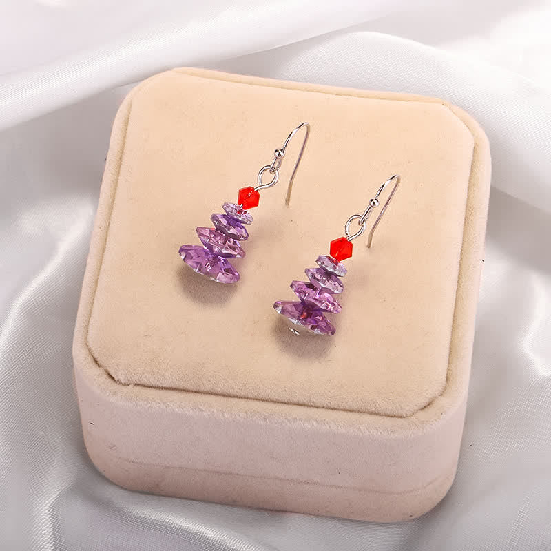 Various Crystals Christmas Tree Amethyst Peace Healing Drop Earrings - image 6