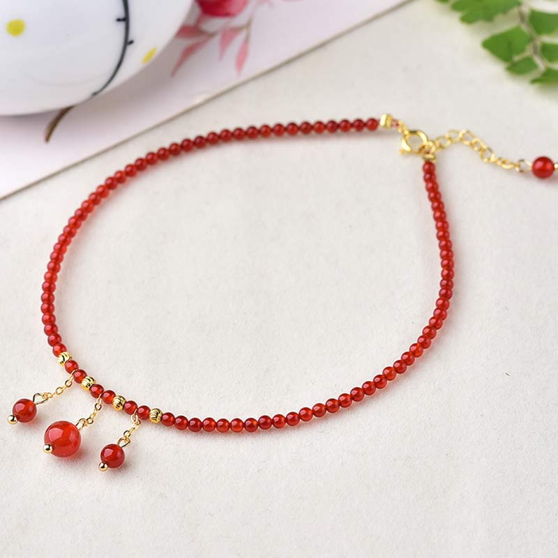 Red Agate Confidence Calm Anklet - Red Agate (Confidence ♥ Calm) - image 0