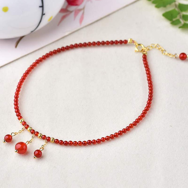 Red Agate Confidence Calm Anklet - Red Agate (Confidence ♥ Calm) - image 0