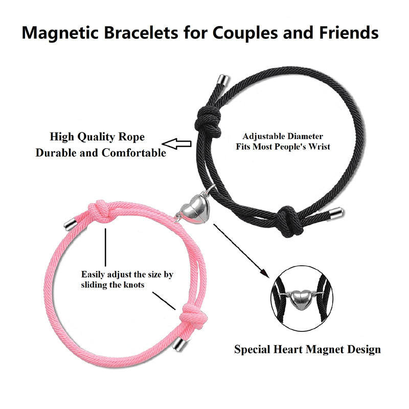 2Pcs Love Magnetic Couple String Strength Bracelet - image 13