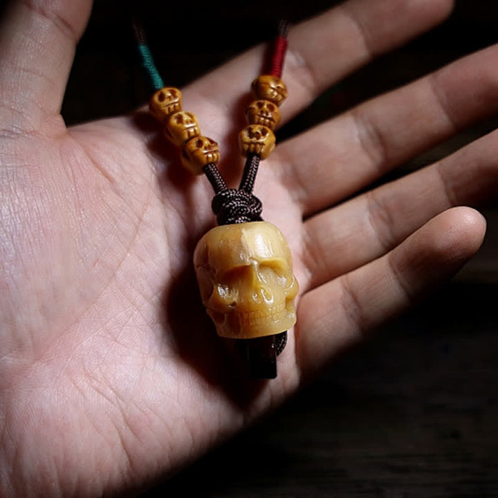 Buddha Stones Tibetan Camel Bone Skull The Lord of the Corpse Forest Protection Necklace Pendant - image 5