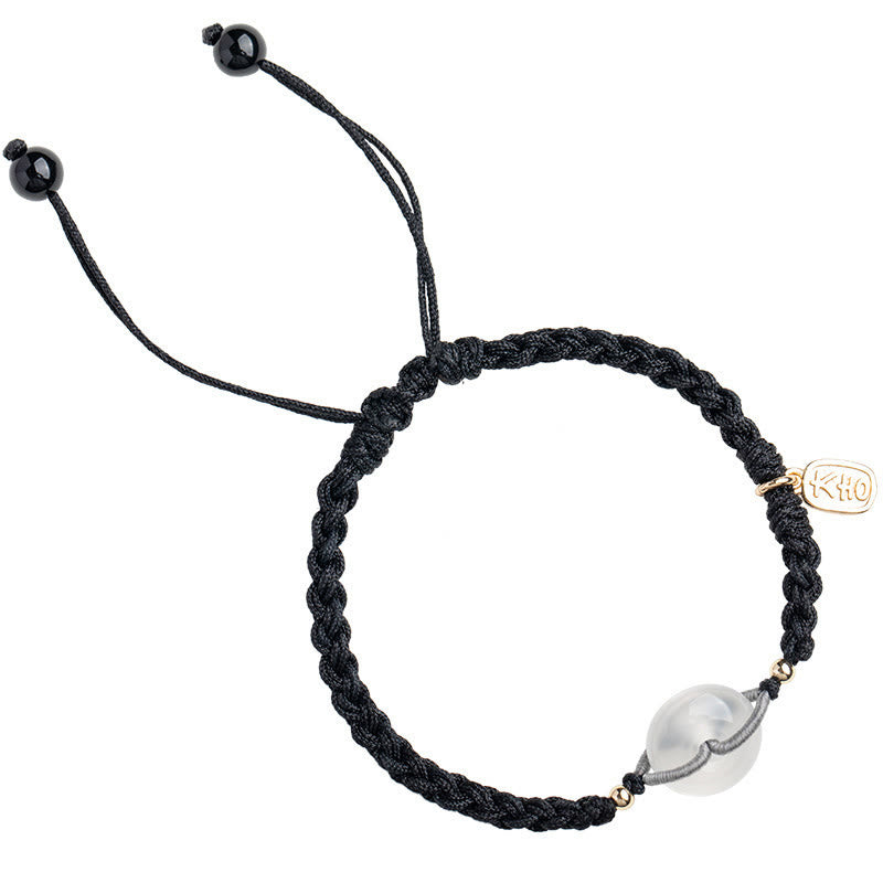 Buddha Stones Chalcedony Round Peace Buckle Positive String Bracelet - image 6