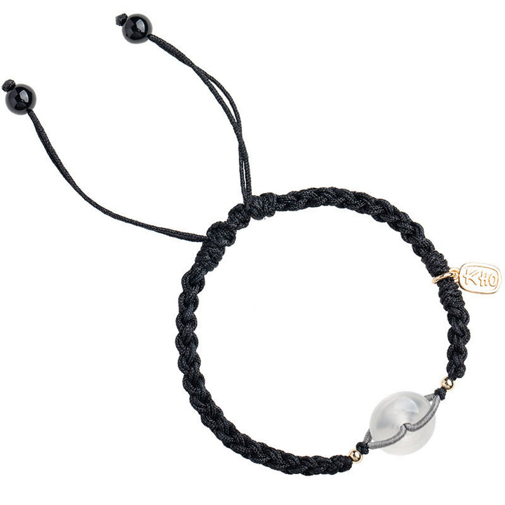 Buddha Stones Chalcedony Round Peace Buckle Positive String Bracelet - image 6