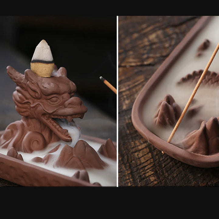 Buddha Stones Dragon Mountain Strength Ceramic Incense Burner Decoration - image 15