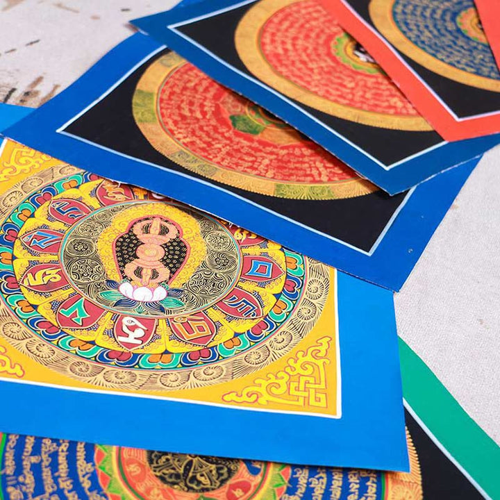 Buddha Stones Tibetan Handmade Thangka Painting Blessing Thangka Blind Box Random Color Pattern - image 1