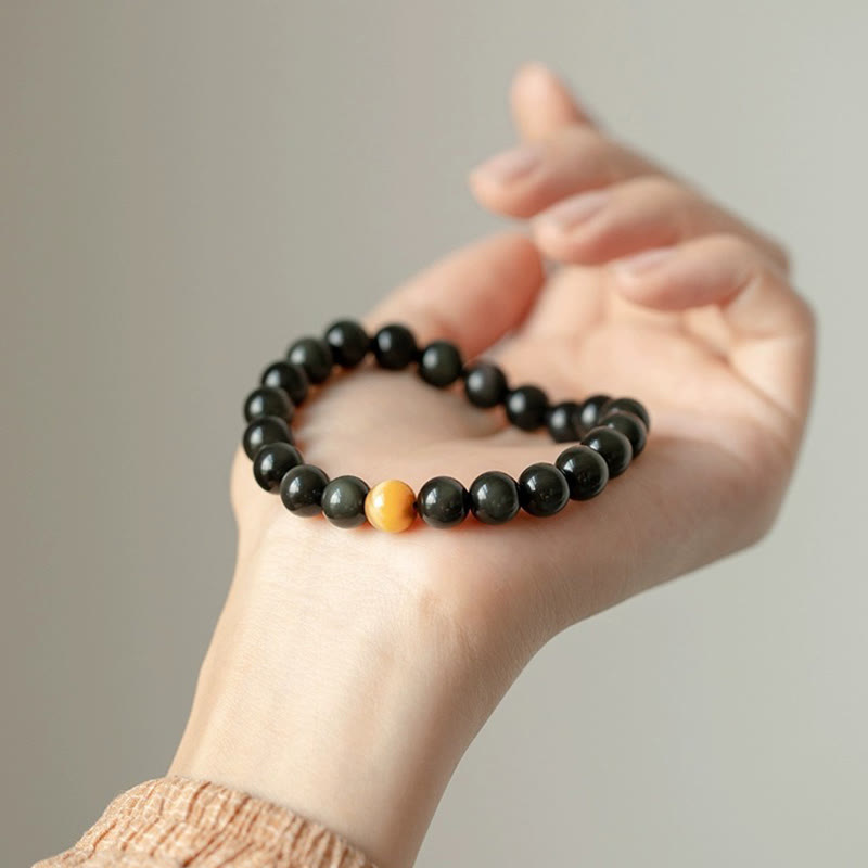 Buddha Stones Natural Rainbow Obsidian Tiger Eye Positive Love Bracelet - image 13