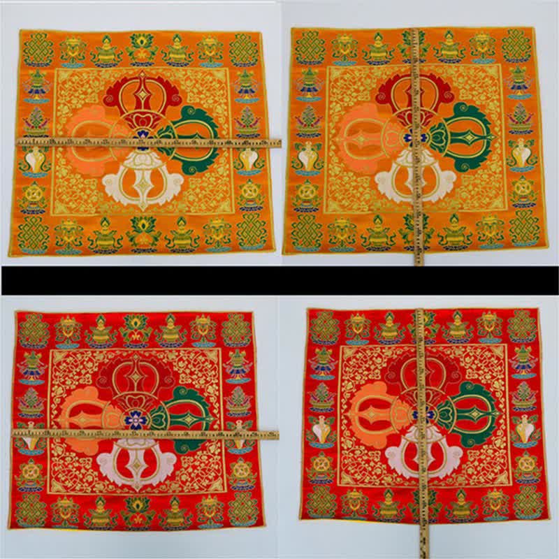 Flower Endless Knot Prayer Altar Mat Healing Meditation 8 Auspicious Symbols Mat Table Runner - image 13