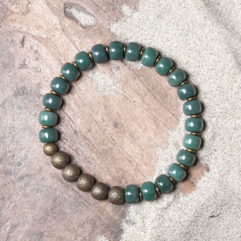 Buddha Stones Tibetan Cyan Bodhi Seed Copper Success Bracelet - image 4