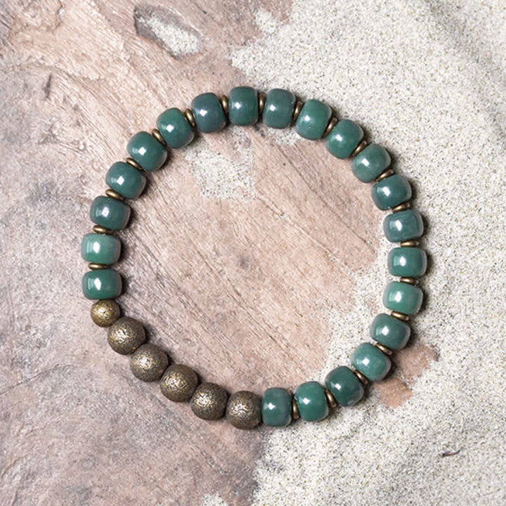 Buddha Stones Tibetan Cyan Bodhi Seed Copper Success Bracelet - image 4