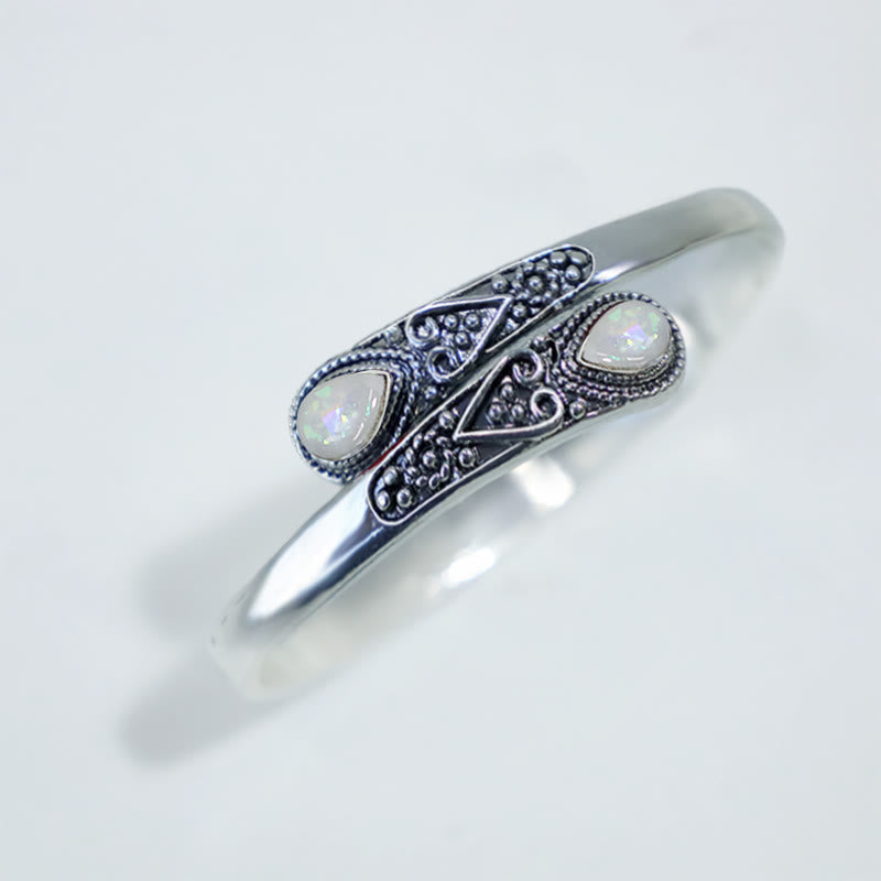 Buddha Stones Zircon Water Drop Pattern Healing Cuff Bracelet Bangle - image 4