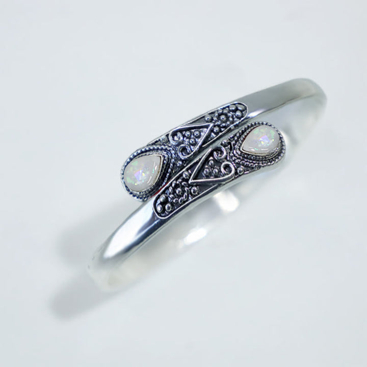 Buddha Stones Zircon Water Drop Pattern Healing Cuff Bracelet Bangle - image 4