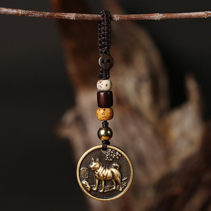 Chinese Zodiac Copper Luck Keychain Decoration - Dog - image 11