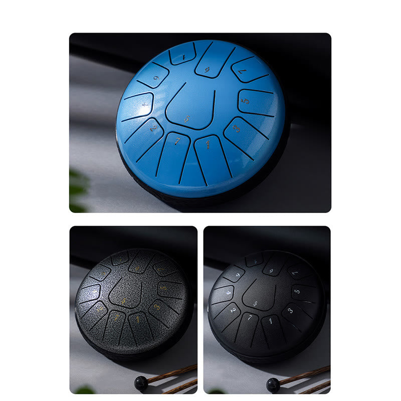 Buddha Stones Steel Tongue Drum Sound Healing Meditation Yoga Lotus Drum Kit 11 Note 6 Inch - image 19