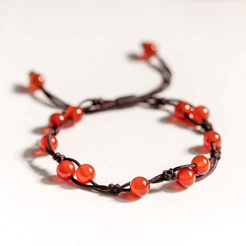 Buddha Stones Red Agate Moss Agate Cinnabar Calm Bracelet - image 6