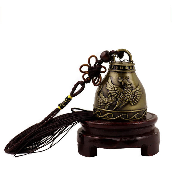 Buddha Stones Feng Shui Buddha Koi Fish Phoenix Wind Chime Bell Luck Wall Hanging Decoration - Phoenix - image 3