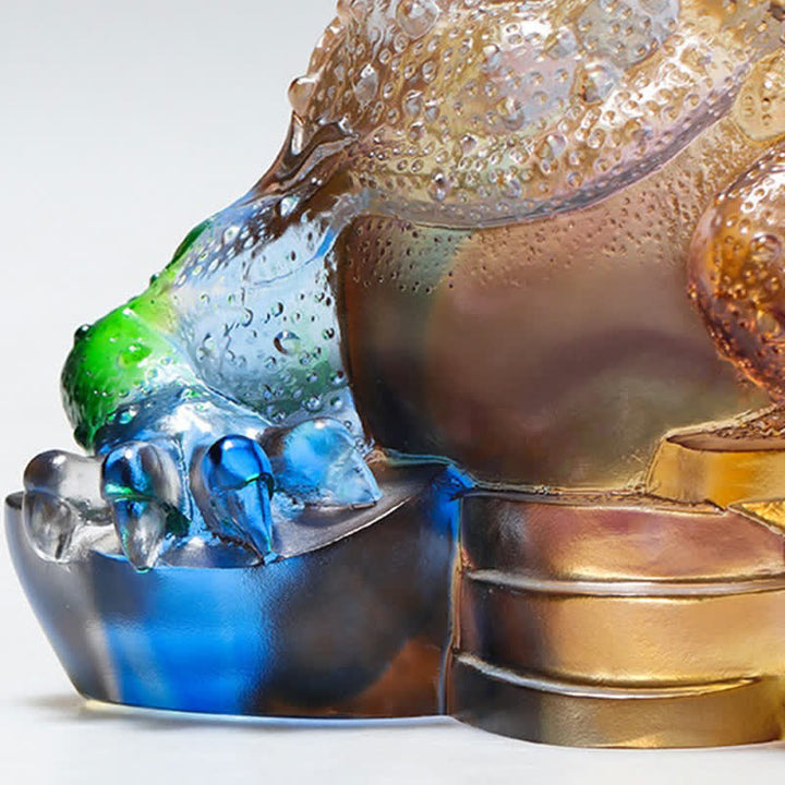 Buddha Stones Feng Shui Frog Handmade Liuli Crystal Art Piece Wealth Home Office Decoration - image 17