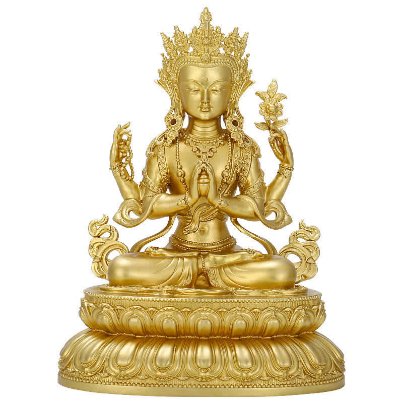 Buddha Stones Shakyamuni Amitabha Medicine Buddha Figurine Serenity Copper Statue Home Decoration - image 16