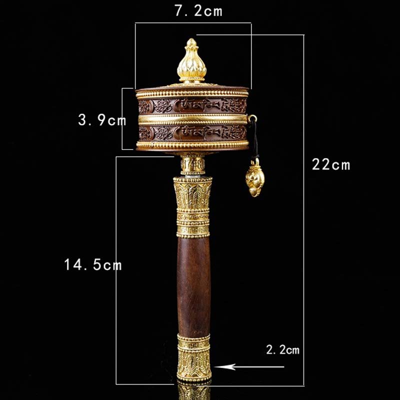 Buddha Stones Tibetan Prayer Wheel Six True Words Copper Balance Decoration - image 12