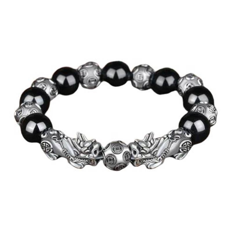 Buddha Stones Tibetan FengShui PiXiu Obsidian Bracelet - image 0