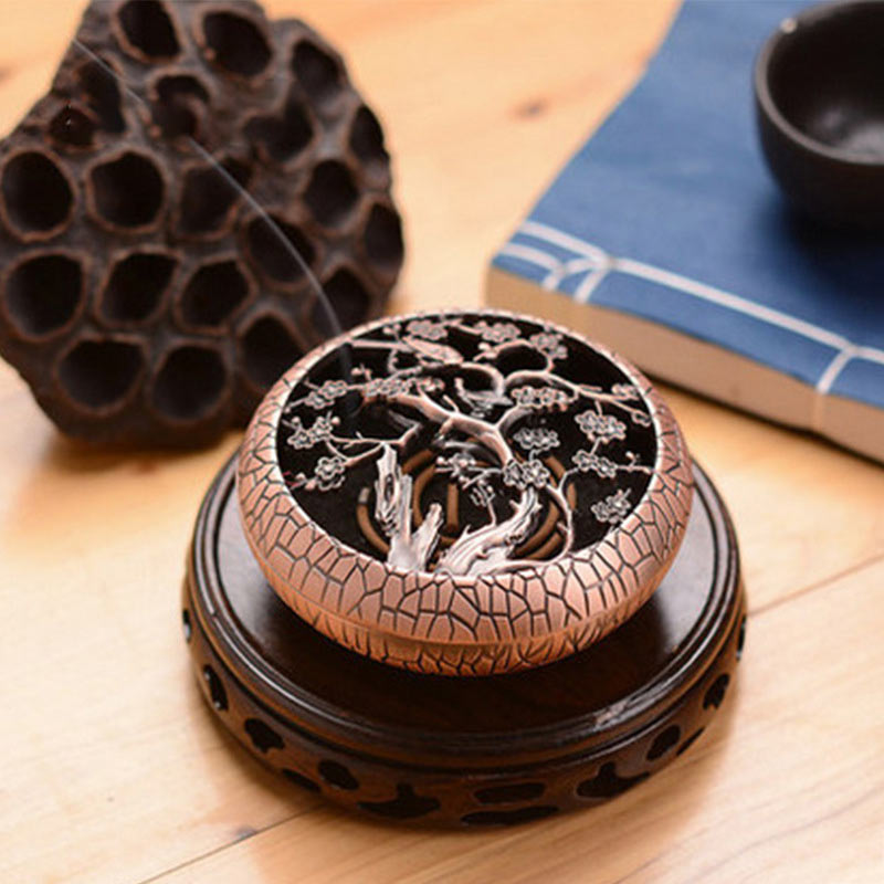 Plum Flower Orchid Chrysanthemum Pattern Peace Incense Burner Decoration - Plum Flower - image 1