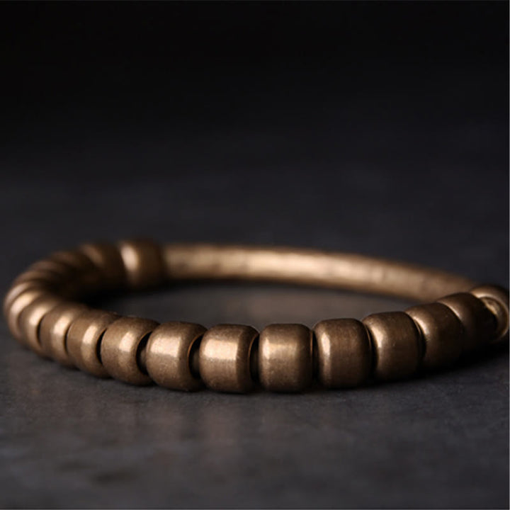 Buddha Stones Simple Design Copper Brass Bead Luck Wealth Bracelet - image 9