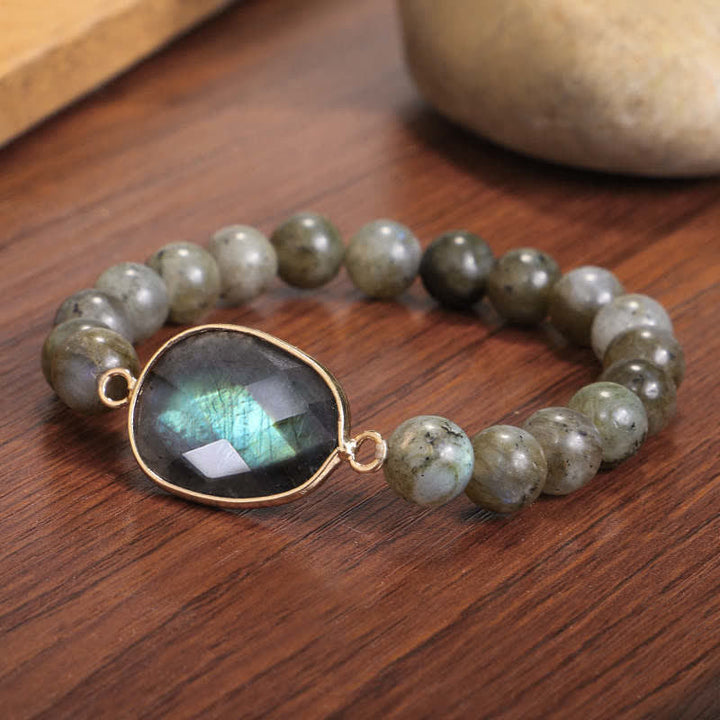Buddha Stones Natural Labradorite Moonstone Support Healing Beaded Bracelet - image 3