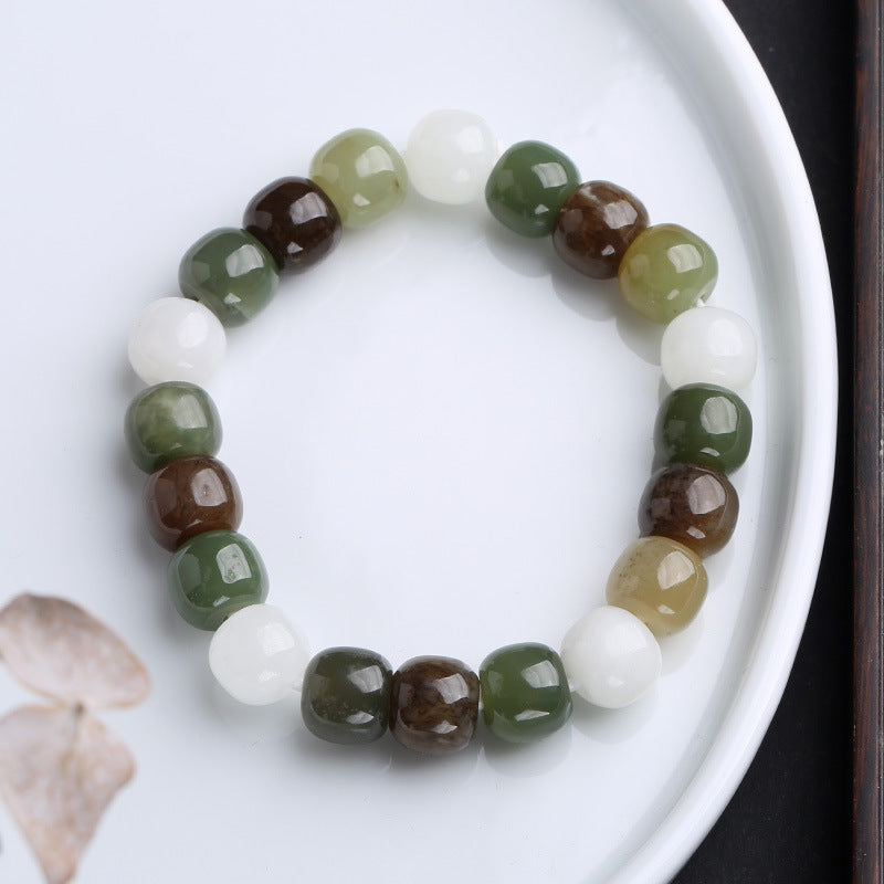 Buddha Stones Gradient Jade Luck Blessing Bracelet - Multicolor Jade - image 8