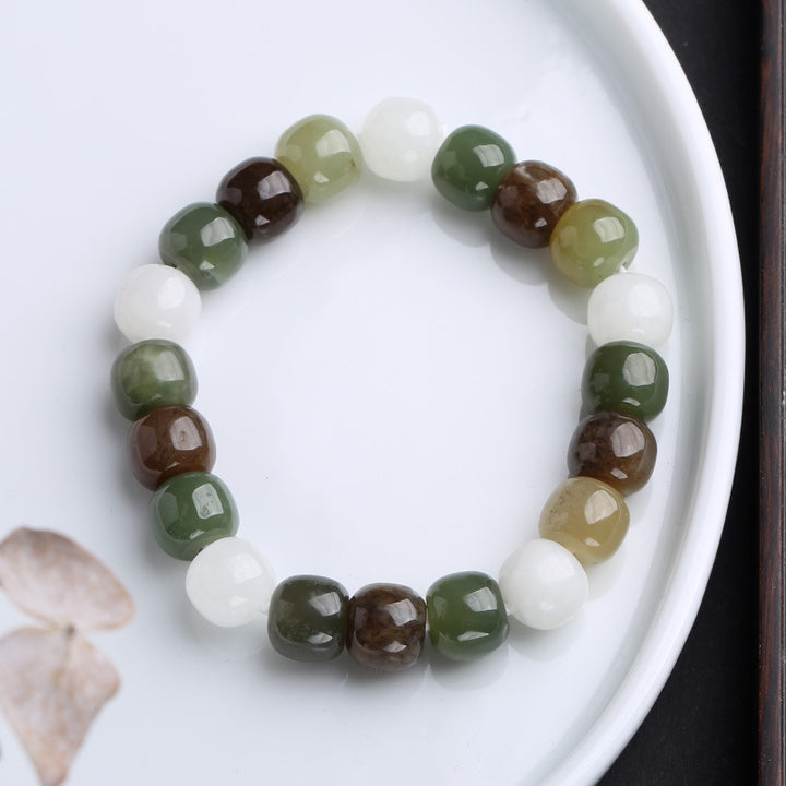 Buddha Stones Gradient Jade Luck Blessing Bracelet - Multicolor Jade - image 8
