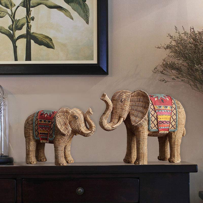 Buddha Stones Elephant Resin Wisdom Wealth Home Decoration - image 8