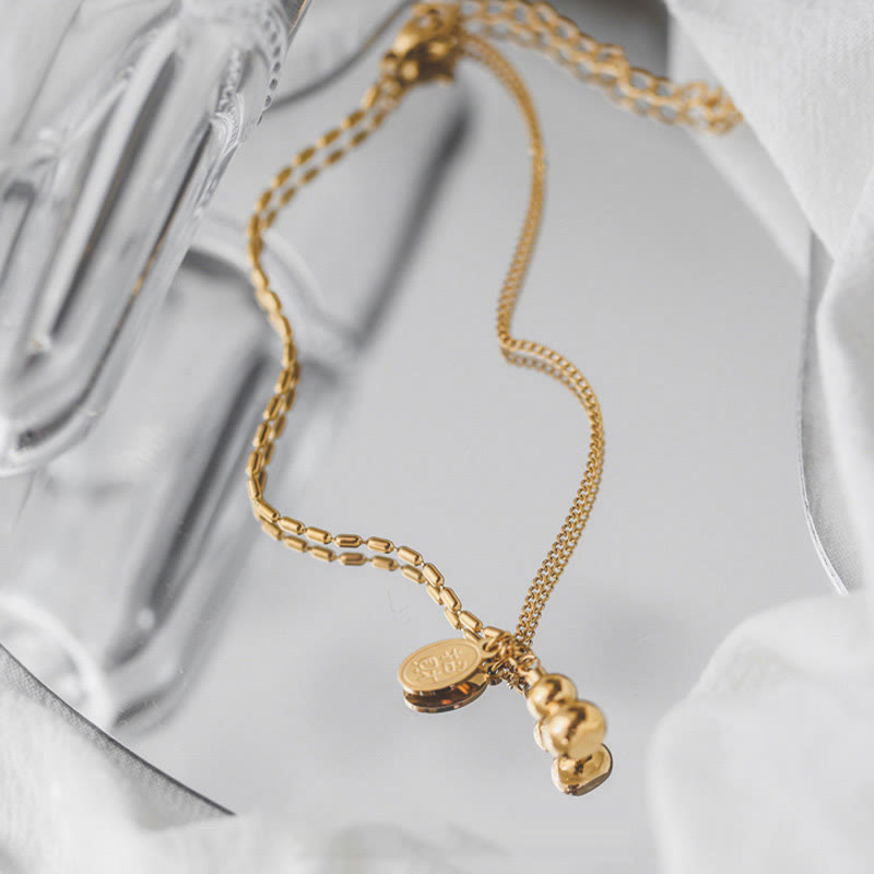 Buddha Stones 18k Gold Plated Copper Lucky Gourd Design Wealth Buckle Anklet - image 4