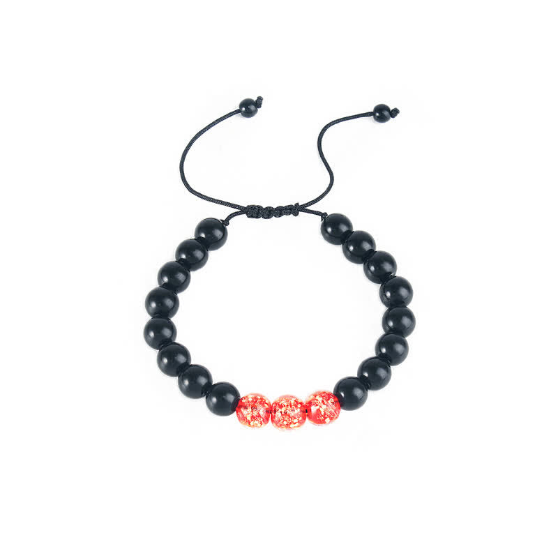 Buddha Stones Black Obsidian Luminous Glowstone Strength Bracelet - image 10