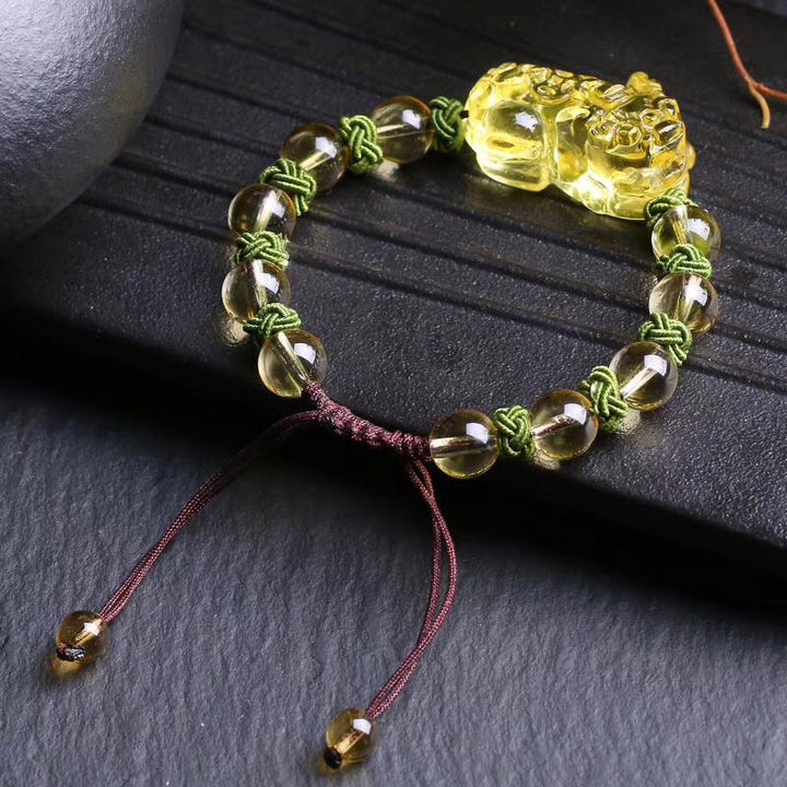 Buddha Stones Natural Citrine Pixiu Wealth Protection Bracelet - image 3