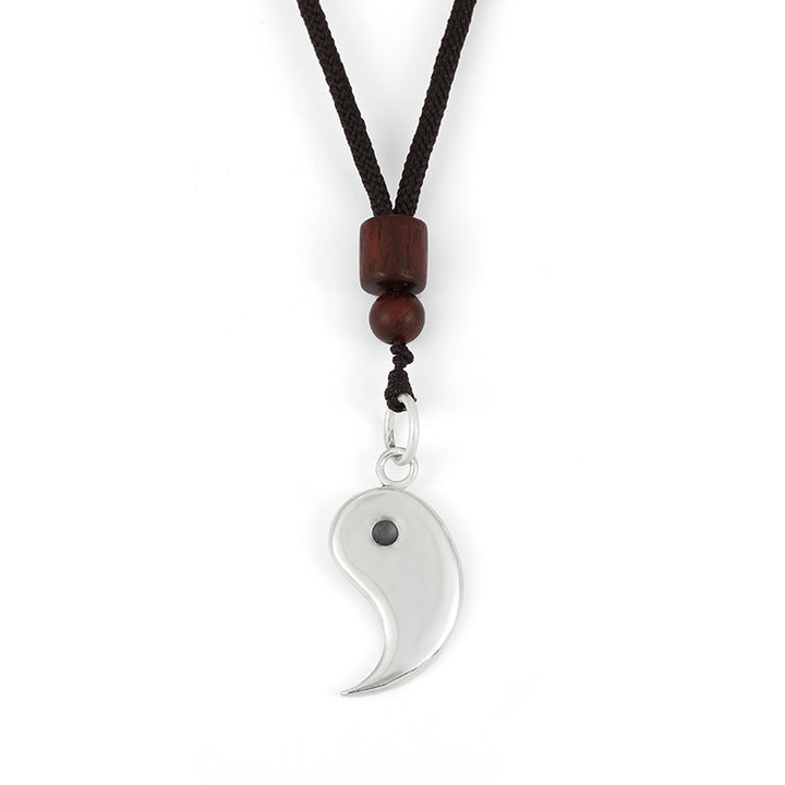 Buddha Stones 990 Sterling Silver Yin Yang Balance Harmony Necklace Pendant - Yang - image 8