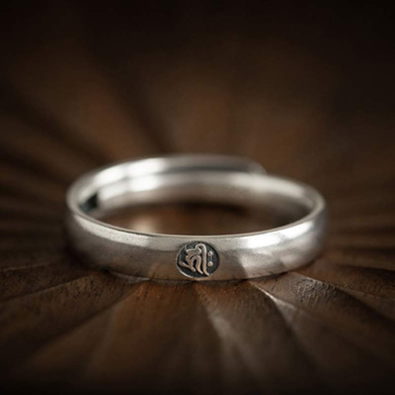 Buddha Stones 925 Sterling Silver Chinese Zodiac Natal Buddha Blessing Couple Ring - image 9