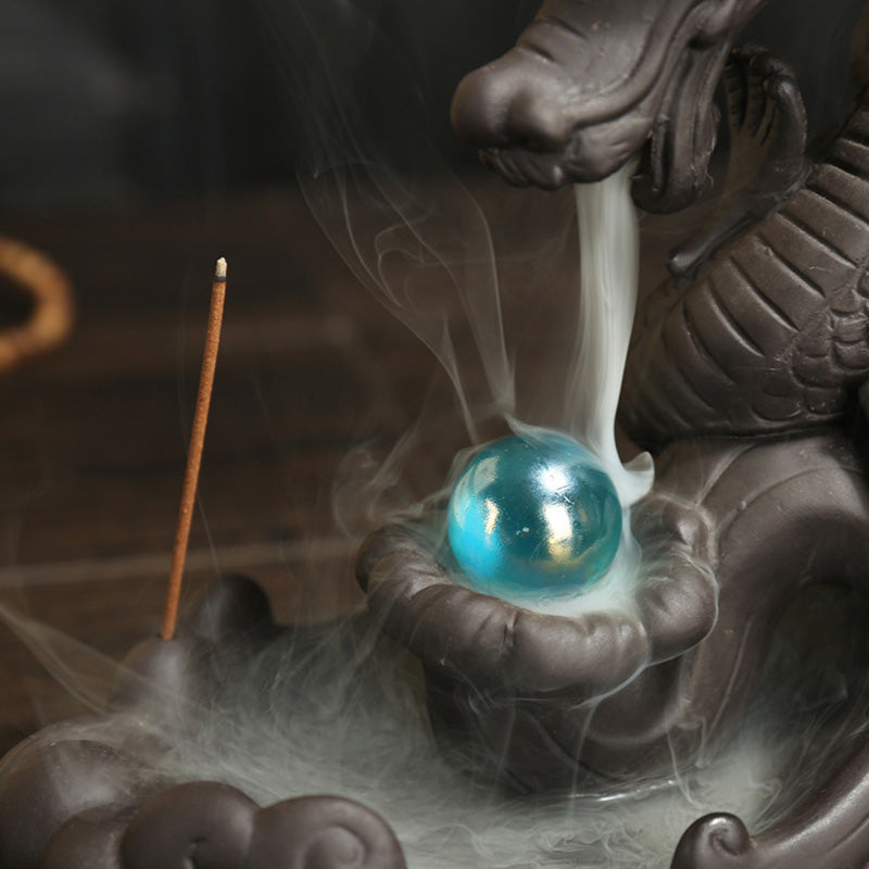 Buddha Stones Tibetan Dragon Protection Incense Burner Decoration - image 6