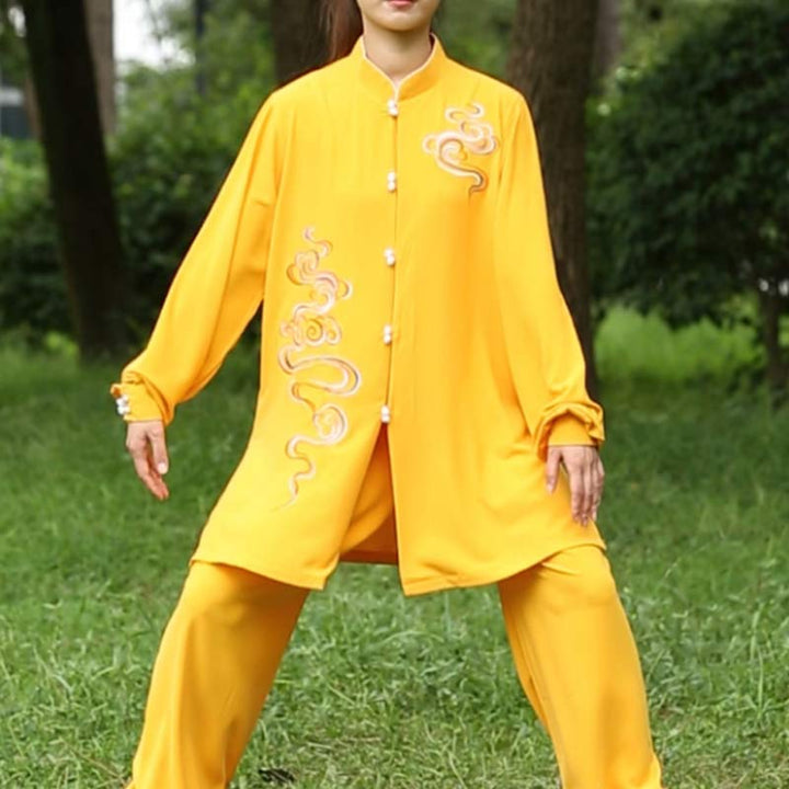 Buddha Stones Auspicious Clouds Embroidery Meditation Prayer Spiritual Zen Tai Chi Qigong Practice Unisex Clothing Set - image 8