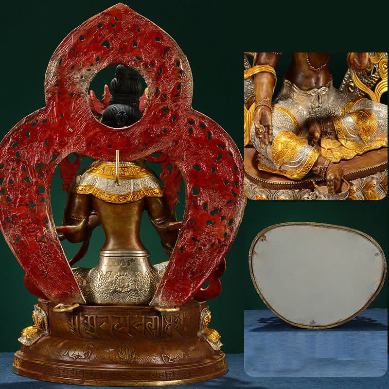 Buddha Stones Bodhisattva Green Tara Hope Copper Statue Decoration - image 15