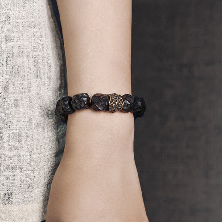 Buddha Stones Ebony Wood Copper Peace Balance Couple Bracelet - image 3