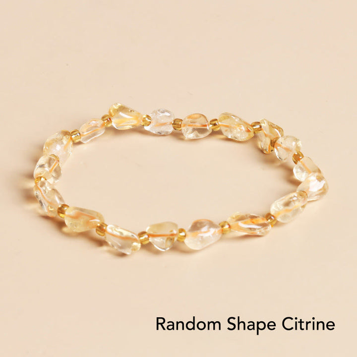 Buddha Stones Natural Irregular Shape Stone Crystal Meditation Balance Bracelet - Random Shape Citrine - image 25