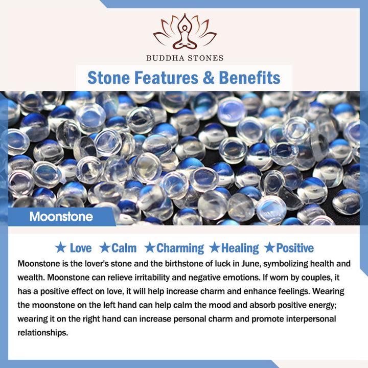 Buddha Stones 14k Gold Plated Natural Moonstone Healing Love Bracelet - image 11