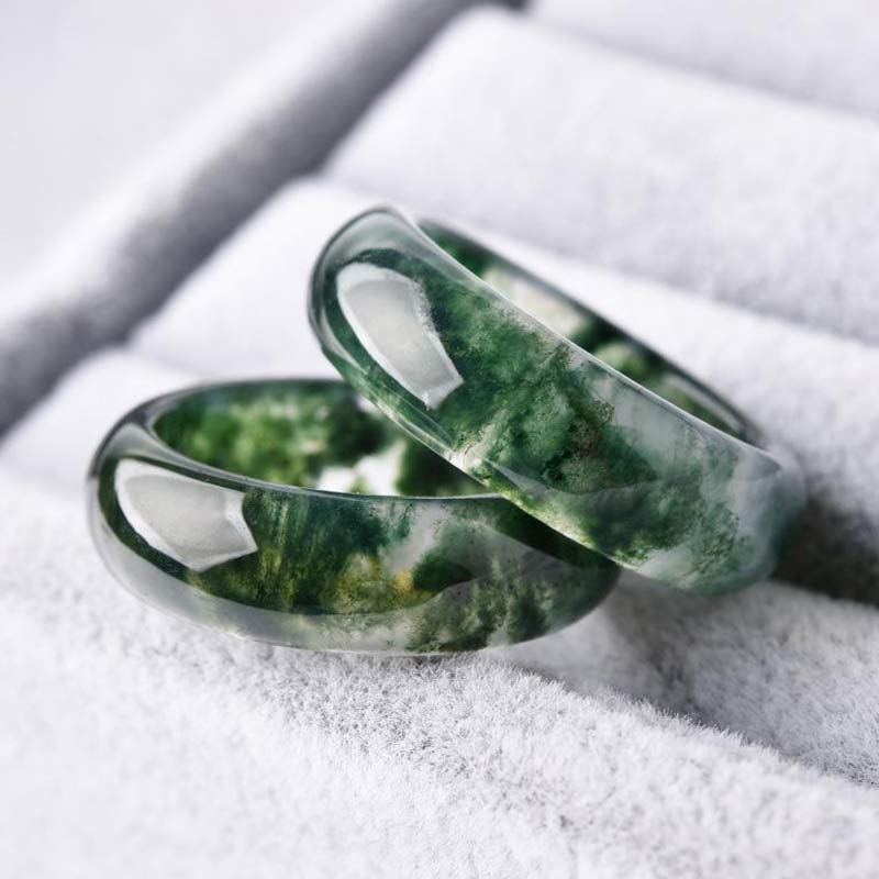 Buddha Stones Moss Agate Healing Balance Ring - image 8