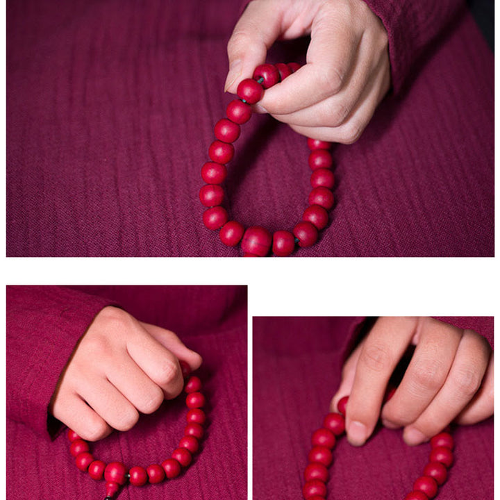 Buddha Stones Abelia Biflora Wood Warding Off Evil Spirits Wrist Mala - image 7