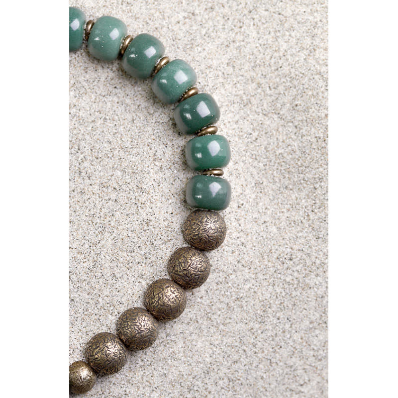 Buddha Stones Tibetan Cyan Bodhi Seed Copper Success Bracelet - image 8