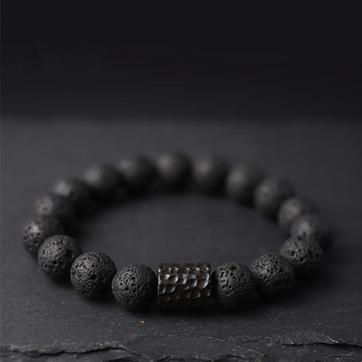 Buddha Stones Lava Rock Ebony Wood Tiger Eye Healing Bracelet - image 6